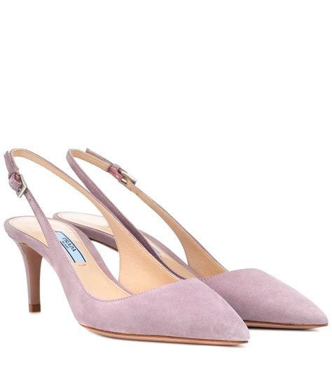 prada suede slingback pumps|Prada slingback pointed toe pumps.